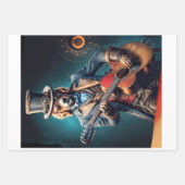 Feuille De Papier Cadeau Steampunk Golden Retriever & guitar - Decoupage (Devant)