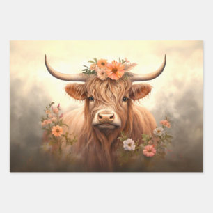 Feuille De Papier Cadeau Steampunk Kitten, Fox Royal King, Highland Cow