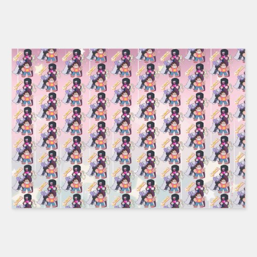 Feuille De Papier Cadeau Steven Universe | Pose du groupe Crystal Gem (Devant 3)