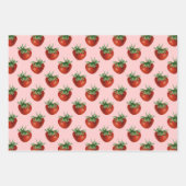 Feuille De Papier Cadeau Strawberry Pattern Baby Shower  (Devant)