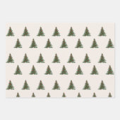 Feuille De Papier Cadeau Striped Christmas Wrapping Paper, Pine Tree (Devant 2)