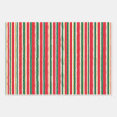Feuille De Papier Cadeau Striped Christmas Wrapping Paper, Pine Tree (Devant)