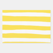 Feuille De Papier Cadeau Stripes inégales - Citron jaune et blanc (Devant 2)