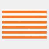 Feuille De Papier Cadeau Stripes orange et blanc (Devant 3)