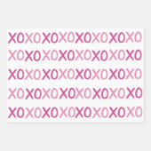Feuille De Papier Cadeau Stripes XOXO rose et blanc moderne Saint Valentin (Devant)