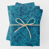 Feuille De Papier Cadeau Structure en marbre bleu Terrazzo (En situation)