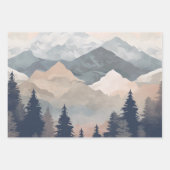 Feuille De Papier Cadeau Stunning Mountain Tree Sunset Pattern, Poster Art (Devant 3)