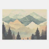 Feuille De Papier Cadeau Stunning Mountain Tree Sunset Pattern, Poster Art (Devant 2)