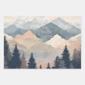 Feuille De Papier Cadeau Stunning Mountain Tree Sunset Pattern, Poster Art (Devant)