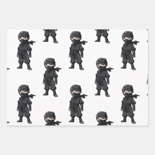 Feuille De Papier Cadeau Style Anime Ninja Guerriers Garçons Fête d'anniver (Devant)