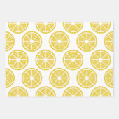 Feuille De Papier Cadeau Style citron jaune frais géométrique (Devant 2)