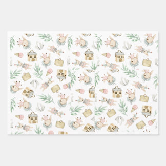 Feuille De Papier Cadeau Style Classique Lapin Baby shower Enveloppement Ca