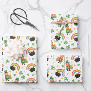 Feuille De Papier Cadeau Style de coloriage enfantin pour la St Patrick amu