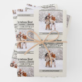 Feuille De Papier Cadeau Style de journal Salutation de Noël (En situation)