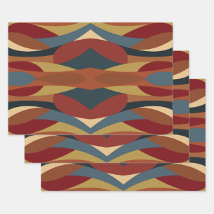 Feuille De Papier Cadeau Style de verre de couleur géométrique opaque Abstr