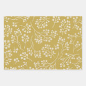 Feuille De Papier Cadeau Style Floral Jaune Modèle moderne Ferme  (Devant 3)