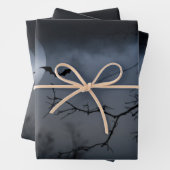 Feuille De Papier Cadeau Style gothique Éffrayant Horreur Halloween (En situation)