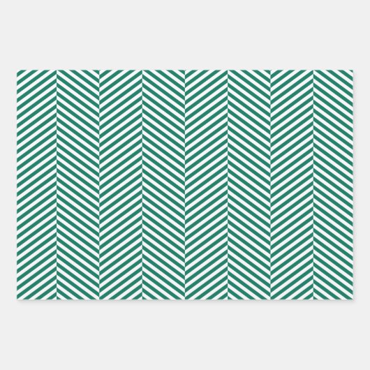 Feuille De Papier Cadeau Style herringbone Chevron 3 couleurs (Devant 3)