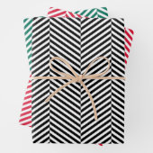 Feuille De Papier Cadeau Style herringbone Chevron 3 couleurs (En situation)