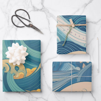 Feuille De Papier Cadeau Style marin