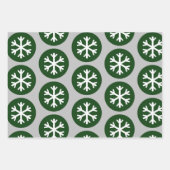 Feuille De Papier Cadeau Style moderne Art graphique Flocon de neige Vert n (Devant 2)