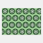 Feuille De Papier Cadeau Style moderne Art graphique Flocon de neige Vert n (Devant)