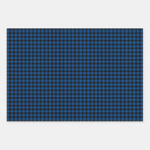 Feuille De Papier Cadeau Style moderne Bleu noir Buffalo Check Plaid (Devant 2)