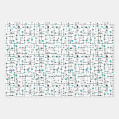 Feuille De Papier Cadeau Style moderne du milieu du siècle Aqua Blue Dot (Devant)