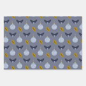 Feuille De Papier Cadeau Stylé Navy Spot Christmas Bauble Mix Trio (Devant 3)