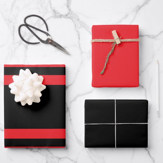 Feuille De Papier Cadeau Style rouge et noir (Recto)