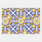 Feuille De Papier Cadeau style sicilien, citrons, majolica (Devant 2)