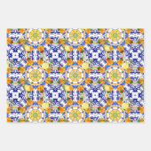 Feuille De Papier Cadeau style sicilien, citrons, majolica (Devant)