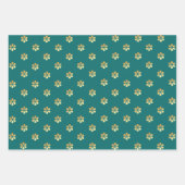 Feuille De Papier Cadeau Style Turquoise & Gold Daisy Honeypeb (Devant)