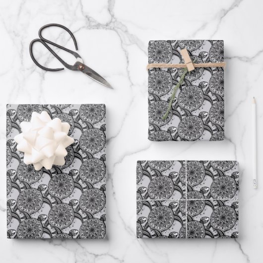 Feuille De Papier Cadeau Style Turtle Motif (Recto)