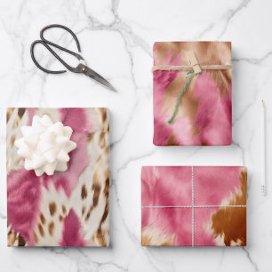 Feuille De Papier Cadeau Stylish Girly Rose White Gold Zebra