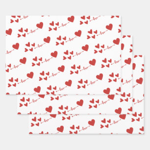 Feuille De Papier Cadeau Stylish Love coeur valentine
