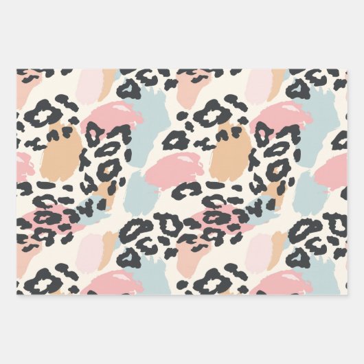 Feuille De Papier Cadeau Stylish Pastel Leopard Spots (Devant 3)
