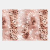 Feuille De Papier Cadeau Stylish Rose rose rose or Leopard Glitz (Devant)