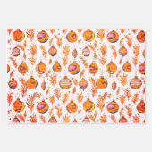 Feuille De Papier Cadeau Stylisme Festive Baubles Patterned Trio (Devant 2)