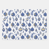 Feuille De Papier Cadeau Stylisme Festive Baubles Patterned Trio (Devant)