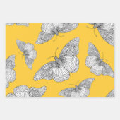 Feuille De Papier Cadeau Stylo et Motifs papillon d'encre (Devant 3)