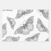 Feuille De Papier Cadeau Stylo et Motifs papillon d'encre (Devant 2)