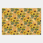 Feuille De Papier Cadeau Stylo Sunflowers Jaune Gold Honeypeb Turquoise (Devant)