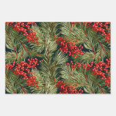 Feuille De Papier Cadeau Succursales et baies de Noël (Devant 2)