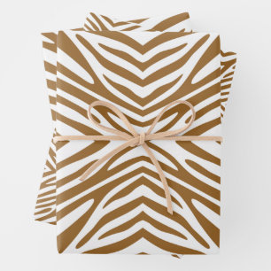 Feuille De Papier Cadeau Sucre Brun Neutre Zèbre