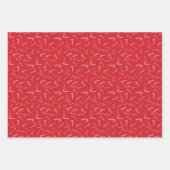 Feuille De Papier Cadeau Sucre de canne aquarelle Noël (Devant 3)