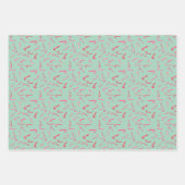 Feuille De Papier Cadeau Sucre de canne aquarelle Noël (Devant 2)