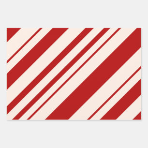 Feuille De Papier Cadeau Sucre de canne de Noël Stripes Motif de vacances