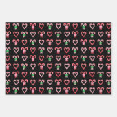 Feuille De Papier Cadeau Sucre de canne de Noël Sweets Motif (Devant)