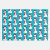 Feuille De Papier Cadeau Sucre de canne, Snowman & Gingerbread (Devant 2)